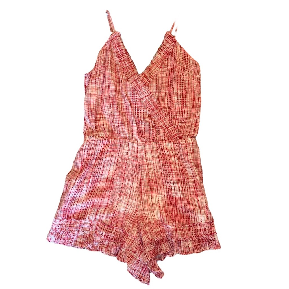 Red and White Romper